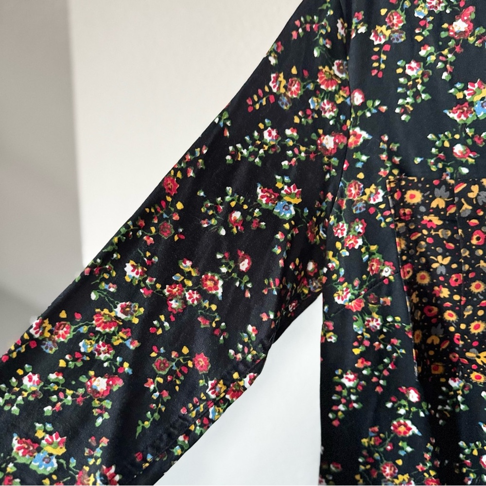Anthropologie Maeve Floral black Tunic Dress 0 - Picture 10 of 15